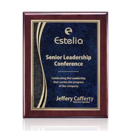 Awards and Trophies - Plaque Awards - Oakleigh/Finch Plaque - Rosewood/Blue
