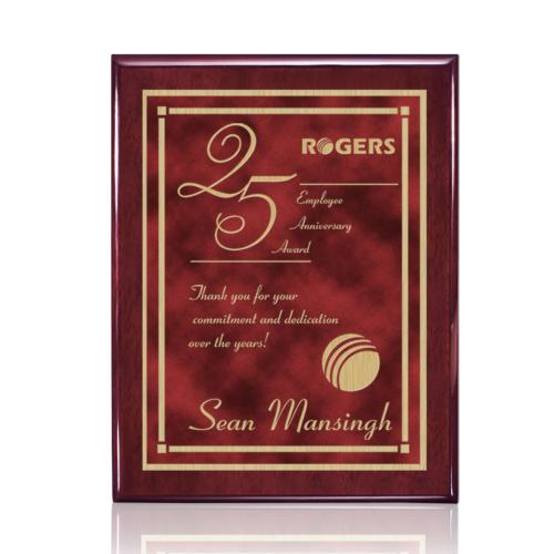 Awards and Trophies - Plaque Awards - Oakleigh/Contempo Plaque - Rosewood/Red 