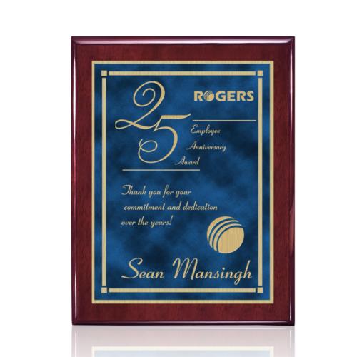 Awards and Trophies - Plaque Awards - Oakleigh/Contempo Plaque - Rosewood/Blue