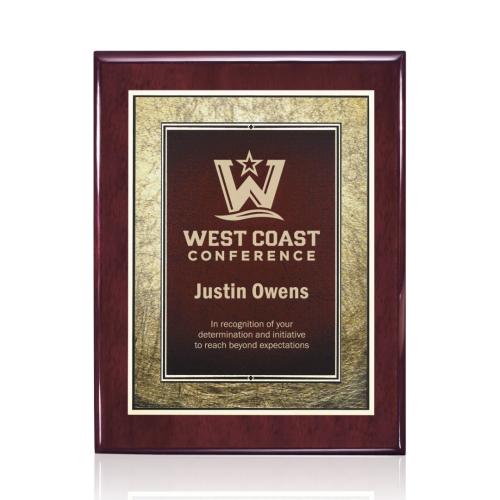 Awards and Trophies - Plaque Awards - Oakleigh/Tamara Plaque - Rosewood/Burgundy 
