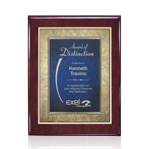 Awards and Trophies - Plaque Awards - Oakleigh/Tamara Plaque - Rosewood/Blue