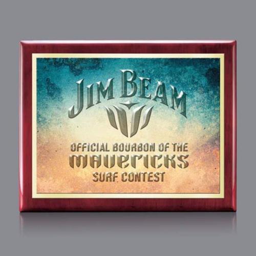 Awards and Trophies - Plaque Awards - Full Color Plaques - Oakleigh Full Color 3D Plaque - Rosewood/White