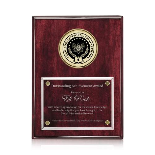 Awards and Trophies - Plaque Awards - Jansenn Plaque - Rosewood/Gold