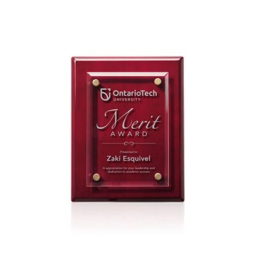 Awards and Trophies - Plaque Awards - Caledon Plaque - Rosewood/Gold