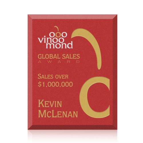 Awards and Trophies - Plaque Awards - Rollinson Plaque - Red