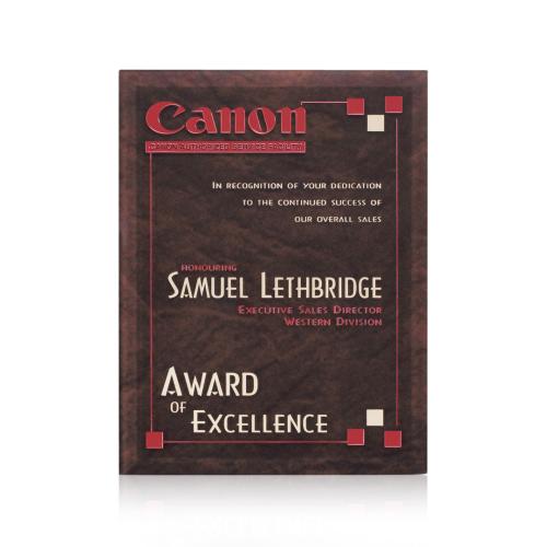 Awards and Trophies - Plaque Awards - Dunsmore Plaque - Brown