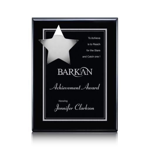 Awards and Trophies - Plaque Awards - Hollister Plaque - Black/Chrome
