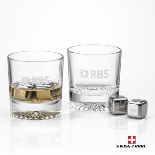 Corporate Gifts - Barware - Gift Sets - Swiss Force® S/S Ice Cubes & 2 Romford OTR