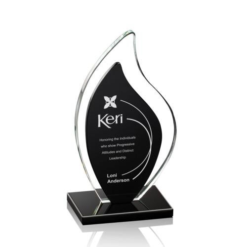 Awards and Trophies - Crystal Awards - Flamingo Black Flame Crystal Award