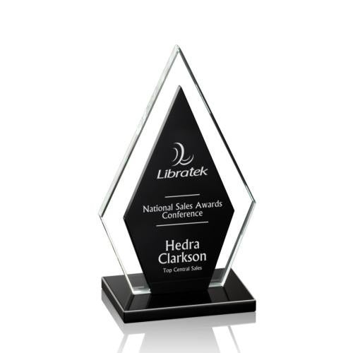 Awards and Trophies - Crystal Awards - Zarita Black Diamond Crystal Award