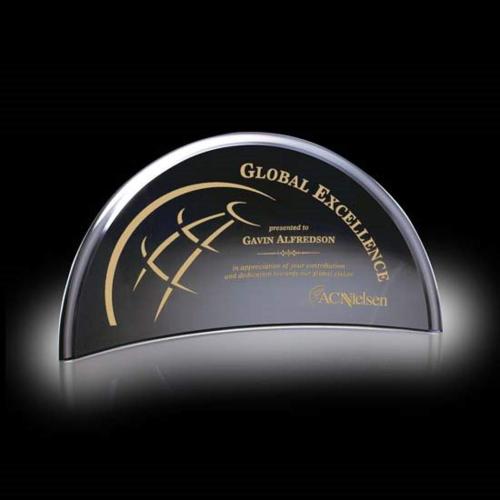 Awards and Trophies - Crystal Awards - Bluffwood Black Crescent Crystal Award