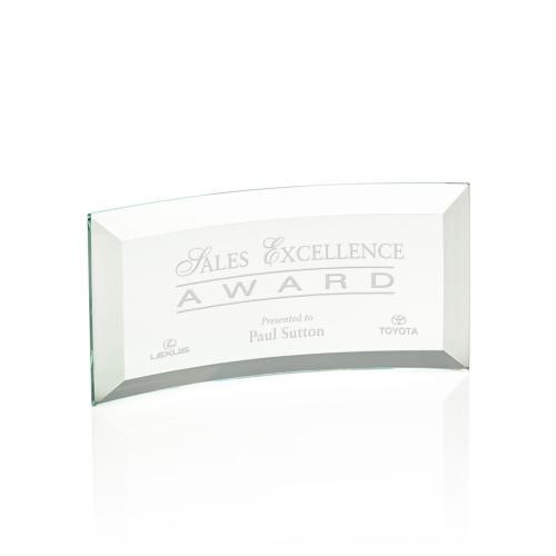 Awards and Trophies - Crystal Awards - Glass Awards - Bancroft Jade Crescent Glass Award