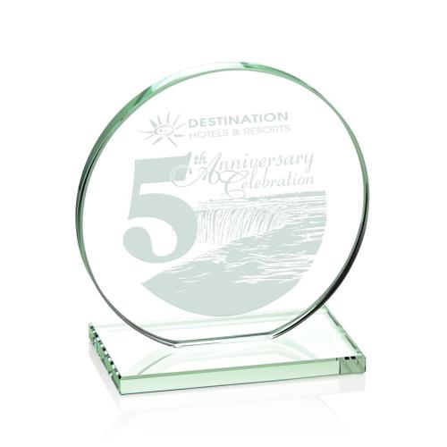 Awards and Trophies - Crystal Awards - Glass Awards - Victoria Jade Circle Glass Award