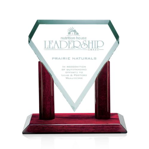 Awards and Trophies - Eco and Wood Awards - Marquise Jade Glass Award