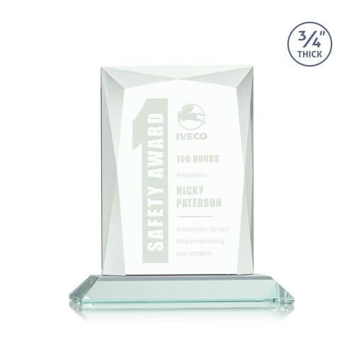 Awards and Trophies - Crystal Awards - Glass Awards - Messina Jade Rectangle Glass Award