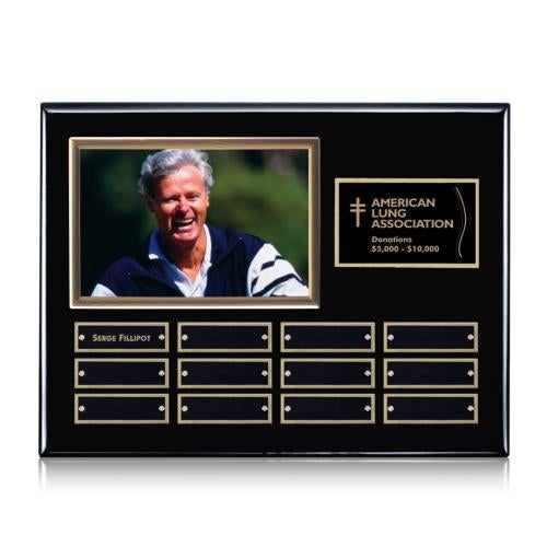 Awards and Trophies - Plaque Awards - Photo (Horiz) P/Plaque - Black/Gold