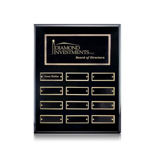 Awards and Trophies - Plaque Awards - Oakleigh Vert Perpetual - Black/Gold