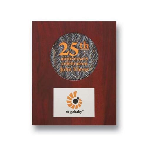 Awards and Trophies - Plaque Awards - Glass Plaques - Silver Opaline Rectangle Award