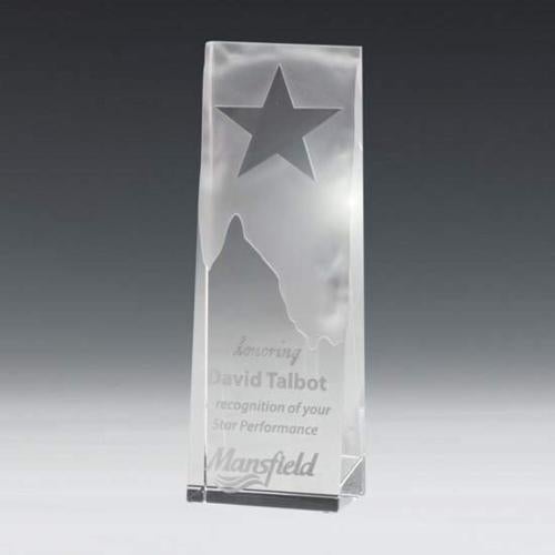 Awards and Trophies - Crystal Awards - Star Obelisk Star Crystal Award
