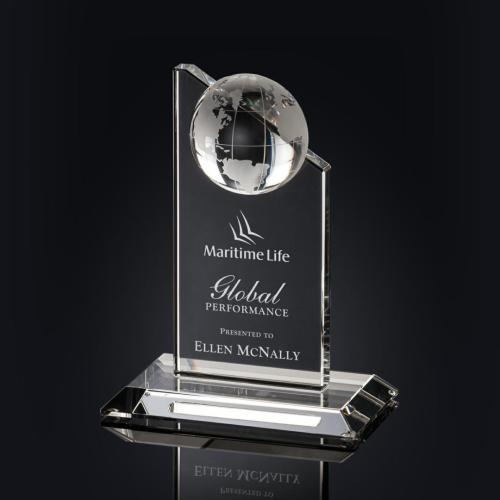 Awards and Trophies - Crystal Awards - Global Excellence Globe Crystal Award