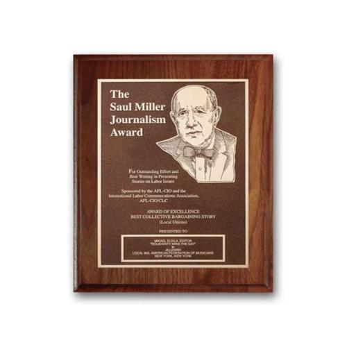 Awards and Trophies - Plaque Awards - Double Etch Plaq - Walnut Cove Edge
