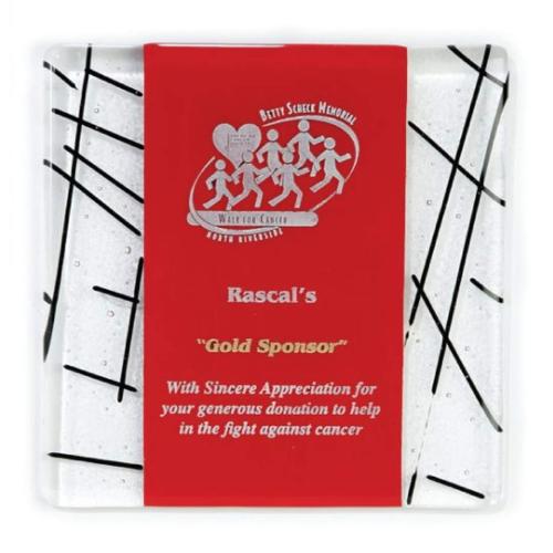 Awards and Trophies - Plaque Awards - Glass Plaques - Fusion Plaque - Red