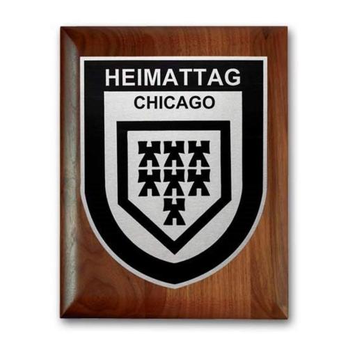 Awards and Trophies - Plaque Awards - Etch/Oxidized Plaq - Walnut Rolled Edge