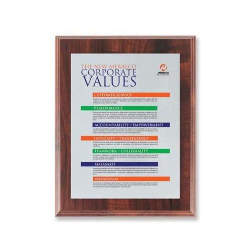 Awards and Trophies - Plaque Awards - Full Color Plaques - Screenprint Aluminum - Walnut Finish    