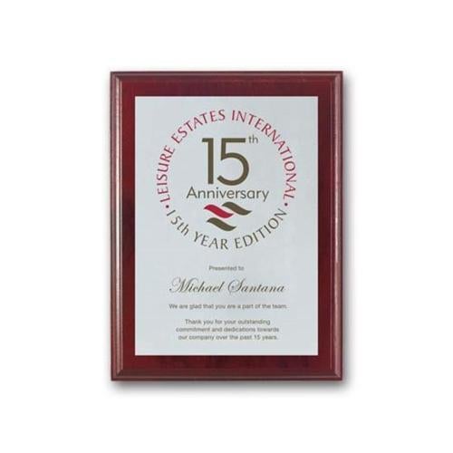 Awards and Trophies - Plaque Awards - Full Color Plaques - Screenprint Aluminum - Mahogany     