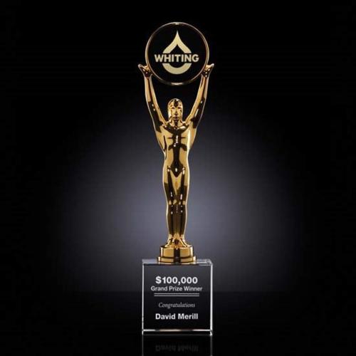 Awards and Trophies - Crystal Awards - Champion Circle on Optical Crystal Award