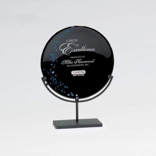 Awards and Trophies - Crystal Awards - Glass Awards - Art Glass Awards - Eclipse Circle Glass Award