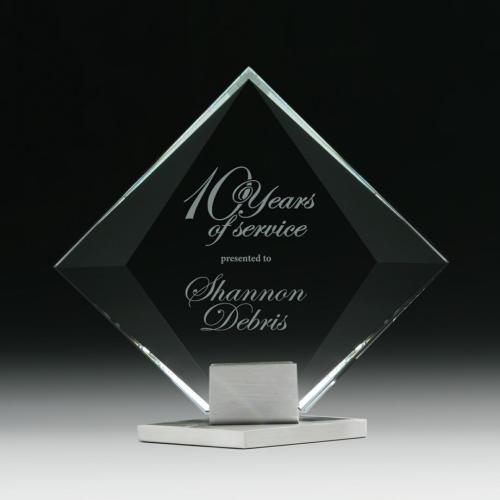 Awards and Trophies - Crystal Awards - Diamond Solitaire Diamond Crystal Award