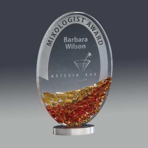 Awards and Trophies - Crystal Awards - Glass Awards - Art Glass Awards - Mosaic Rectangle Glass Award