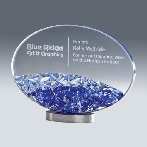 Awards and Trophies - Crystal Awards - Glass Awards - Art Glass Awards - Mosaic Rectangle Glass Award
