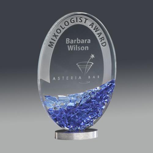 Awards and Trophies - Crystal Awards - Glass Awards - Art Glass Awards - Mosaic Rectangle Glass Award