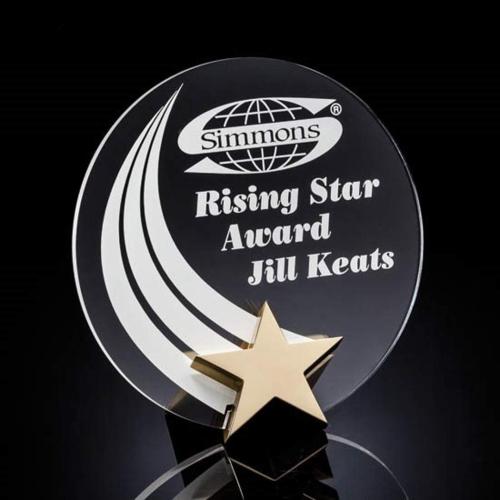 Awards and Trophies - Acrylic Awards - Radiance Round Star Acrylic Award