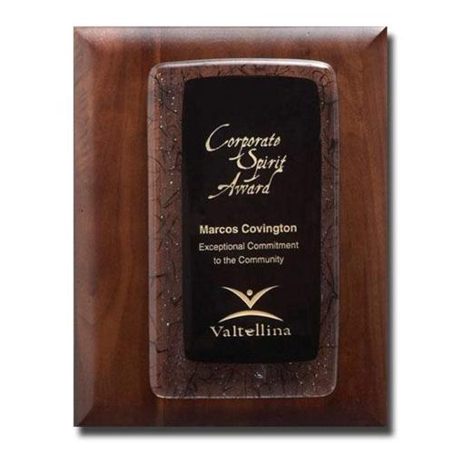 Awards and Trophies - Plaque Awards - Glass Plaques - Fusion Plaque - Ebony