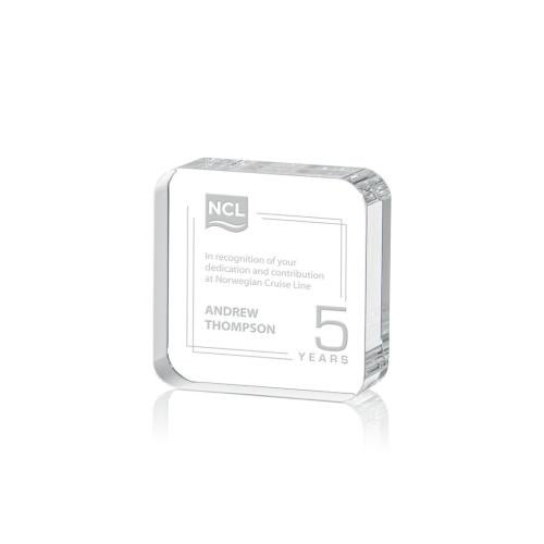 Awards and Trophies - Crystal Awards - Flamborough Square / Cube Crystal Award
