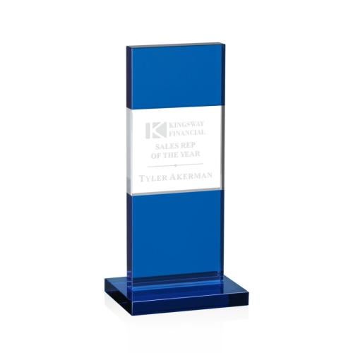 Awards and Trophies - Crystal Awards - Basilia Blue Towers Crystal Award