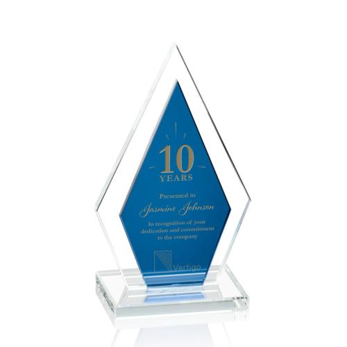 Awards and Trophies - Crystal Awards - Zarita Blue Diamond Crystal Award