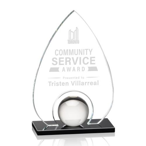 Awards and Trophies - Crystal Awards - Dangerfield Starfire Tear Drop Crystal Award