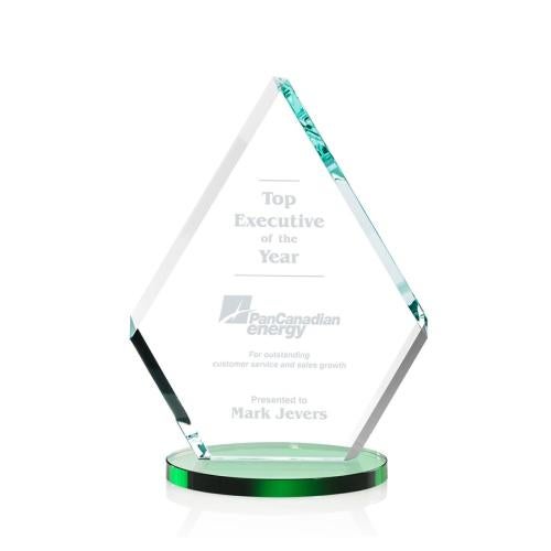 Awards and Trophies - Crystal Awards - Canton Green Crystal Award