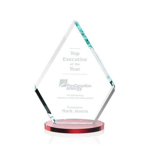 Awards and Trophies - Crystal Awards - Canton Red Crystal Award
