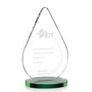 Glenhazel Green Tear Drop Crystal Award