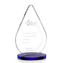 Glenhazel Blue Tear Drop Crystal Award