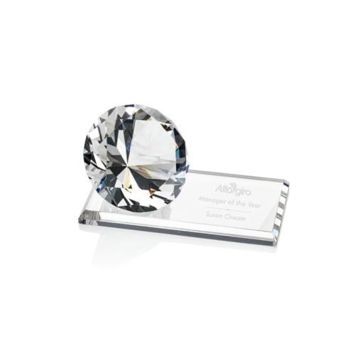 Awards and Trophies - Crystal Awards - Gemstone Diamond on Starfire Crystal Award