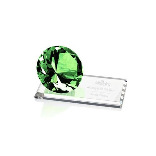 Awards and Trophies - Crystal Awards - Gemstone Emerald on Starfire Crystal Award