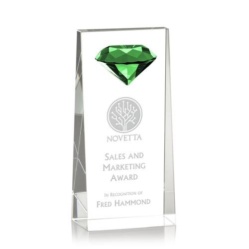 Awards and Trophies - Crystal Awards - Balmoral Gemstone Emerald Towers Crystal Award