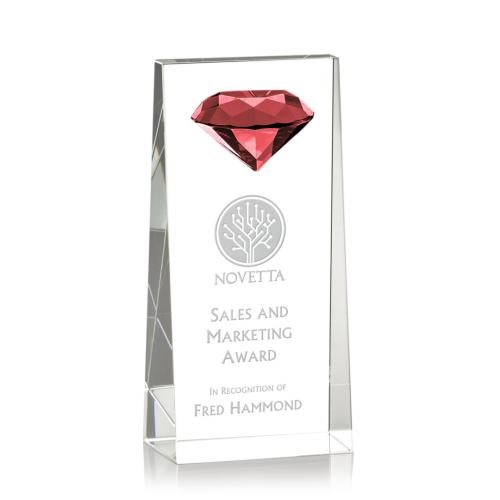Awards and Trophies - Crystal Awards - Balmoral Gemstone Ruby Towers Crystal Award