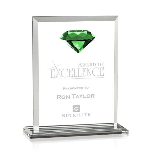 Awards and Trophies - Crystal Awards - Sanford Gemstone Emerald Crystal Award